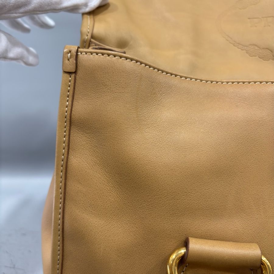 PRADA BN2135 大地色 全牛皮 手提包 購物包 肩背包 托特包 旅行袋 公事包 健身房-59