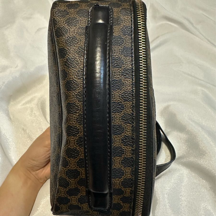 Celine vintage黑花相機包-11