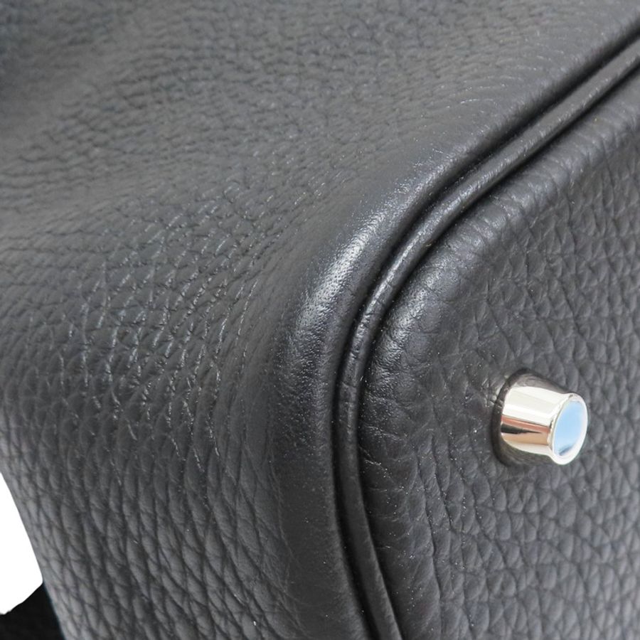 黑色 Taurillon牛皮 Picotin Lock 22 手提包 U刻 銀扣【HERMES 愛馬仕】-8