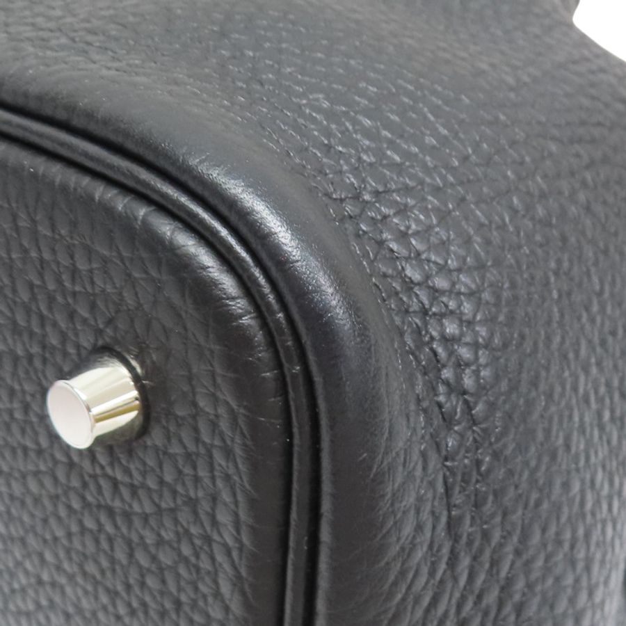 黑色 Taurillon牛皮 Picotin Lock 22 手提包 U刻 銀扣【HERMES 愛馬仕】-9