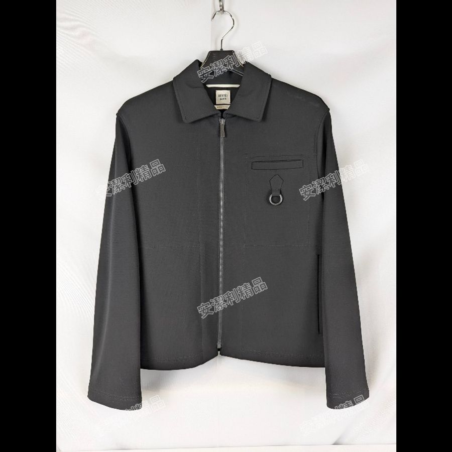 莉亞精品♡Hermes 黑色拉鏈夾克 尺碼34 全新閒置-0