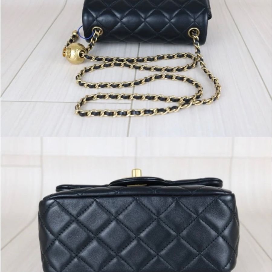 「JL精品代購」97新 Chanel 香奈兒 黑金 金球方胖cf17 Ic 芯片款-4