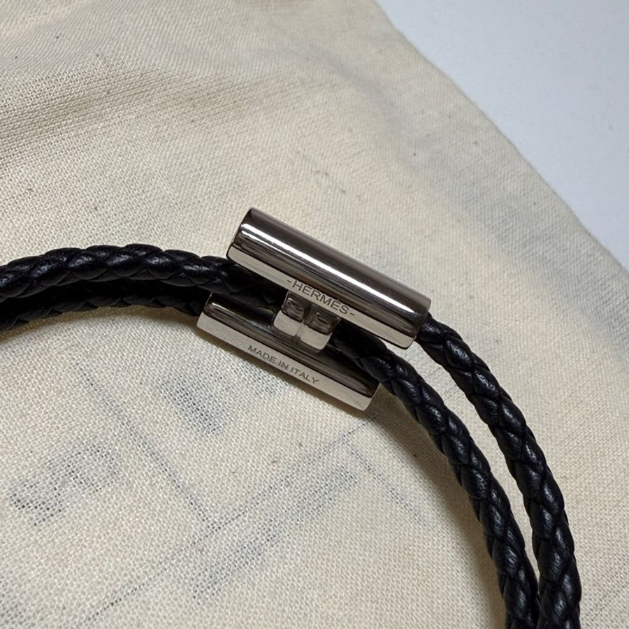 HERMES Tournis Tresse Bracelet編織字母手環-3