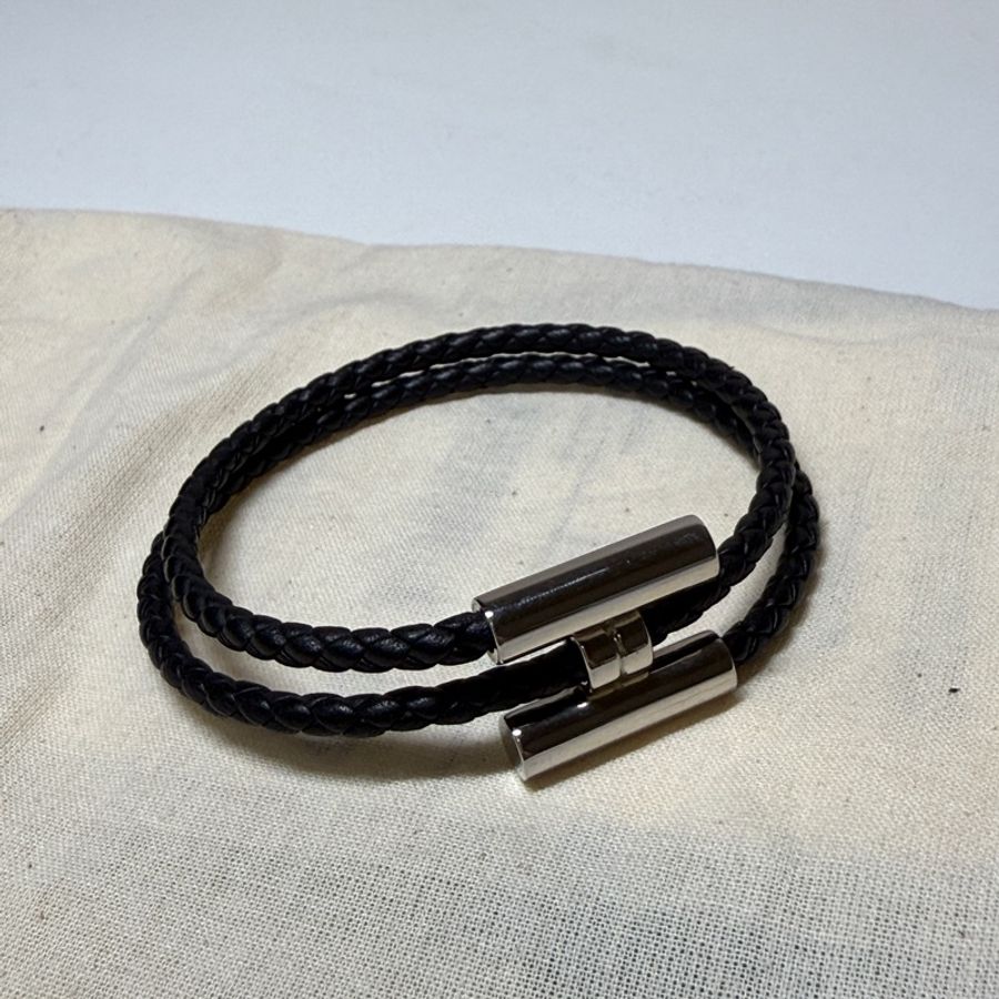 HERMES Tournis Tresse Bracelet編織字母手環-4