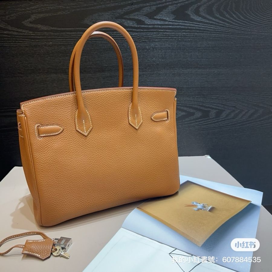 (已售出)Hermes 37棕Togo皮銀釦birkin 30-1