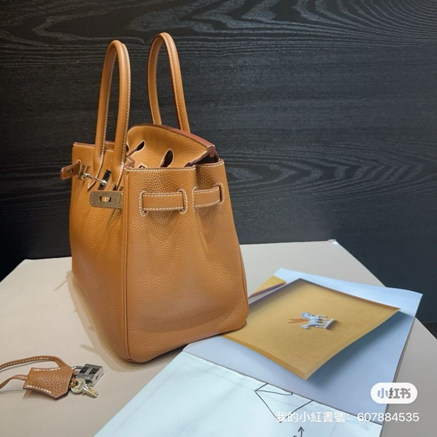 (已售出)Hermes 37棕Togo皮銀釦birkin 30-4