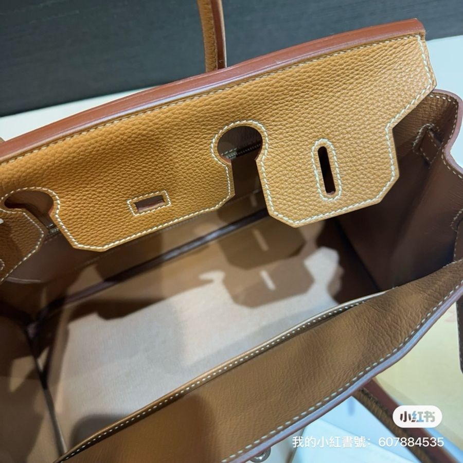 (已售出)Hermes 37棕Togo皮銀釦birkin 30-5