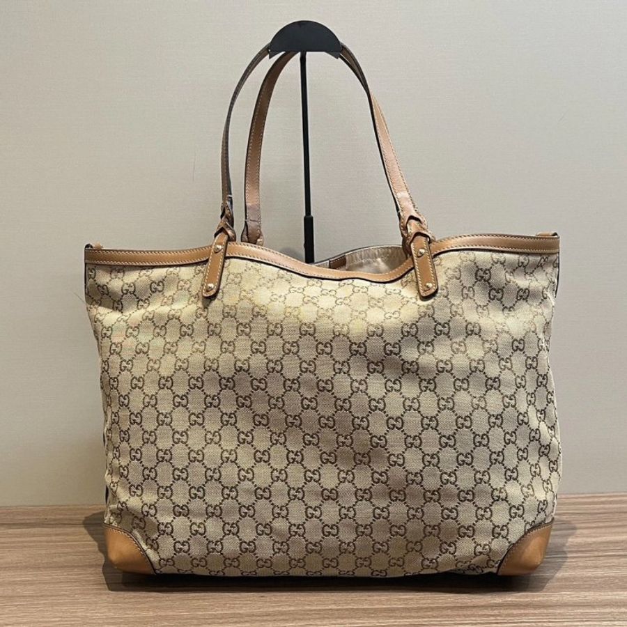 GUCCI 經典雙G老花手提托特包 36*31.5*17.5 98新配件塵袋-4