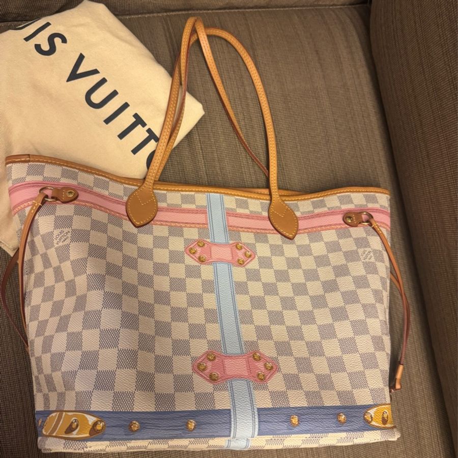LV 限量neverfull 白棋盤格-2