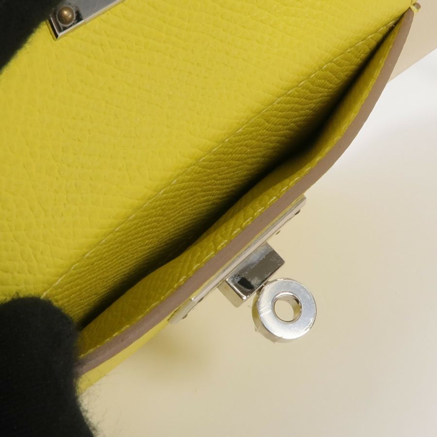 HERMES Swift/Epsom皮革Kelly Pocket Strap銀扣肩帶-12