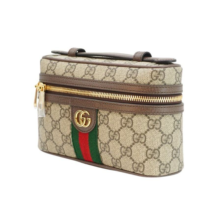 Gucci Ophidia 帆布手提兩用斜背化妝包(816357-烏木)-2