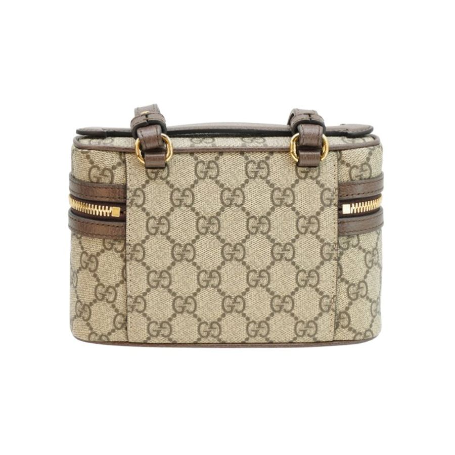 Gucci Ophidia 帆布手提兩用斜背化妝包(816357-烏木)-3
