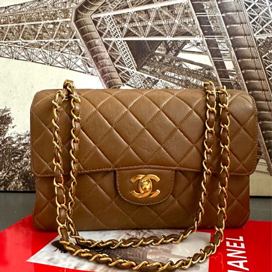(MYMluxurybag) 💓Chanel💓22.5cm 稀有 雙面 羊皮袋 鏈條袋 肩背袋 古董袋-1