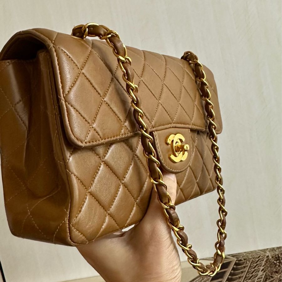 (MYMluxurybag) 💓Chanel💓22.5cm 稀有 雙面 羊皮袋 鏈條袋 肩背袋 古董袋-3