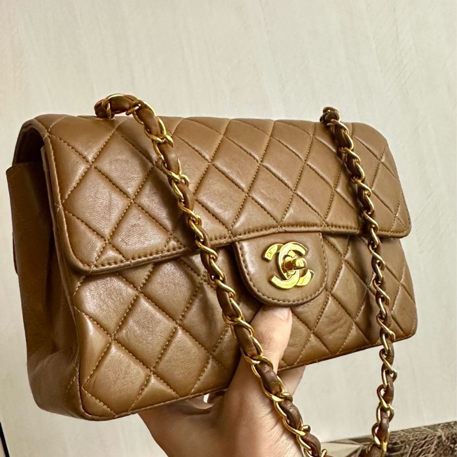 (MYMluxurybag) 💓Chanel💓22.5cm 稀有 雙面 羊皮袋 鏈條袋 肩背袋 古董袋-4