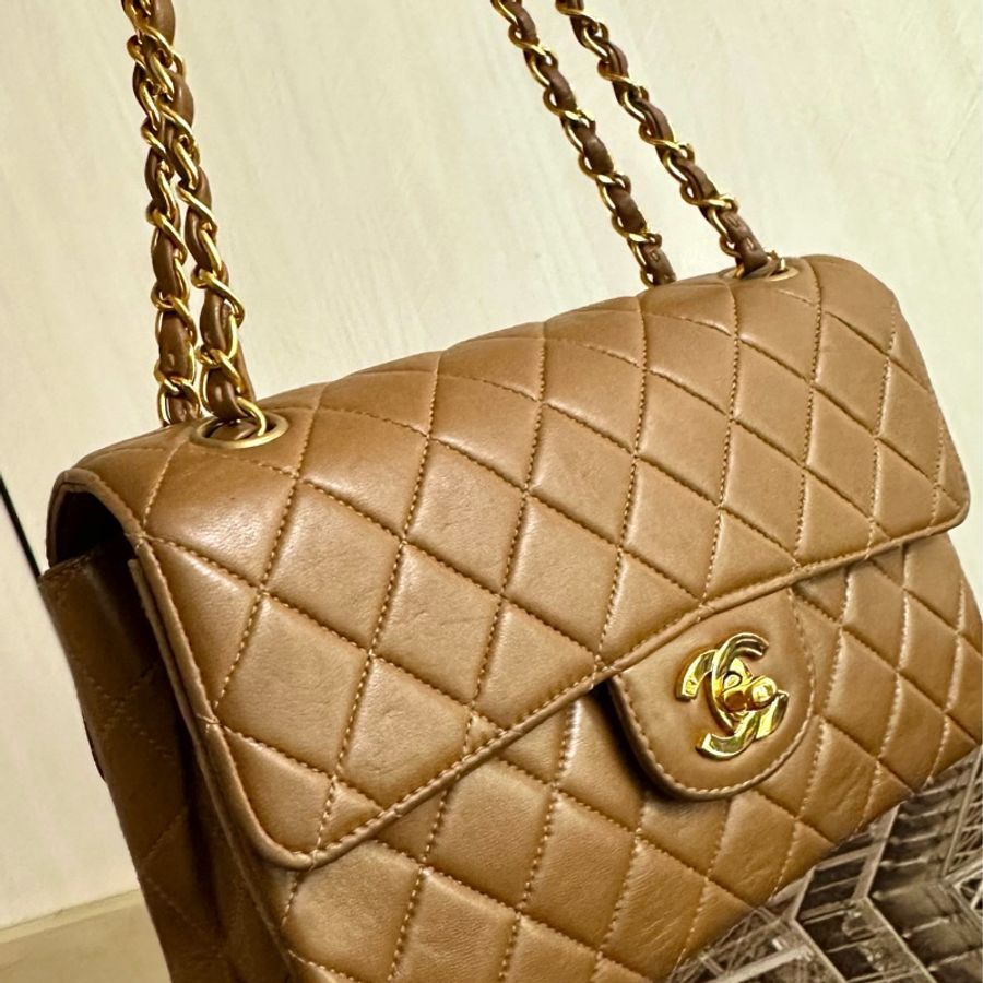 (MYMluxurybag) 💓Chanel💓22.5cm 稀有 雙面 羊皮袋 鏈條袋 肩背袋 古董袋-5