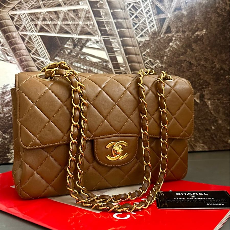 (MYMluxurybag) 💓Chanel💓22.5cm 稀有 雙面 羊皮袋 鏈條袋 肩背袋 古董袋-6