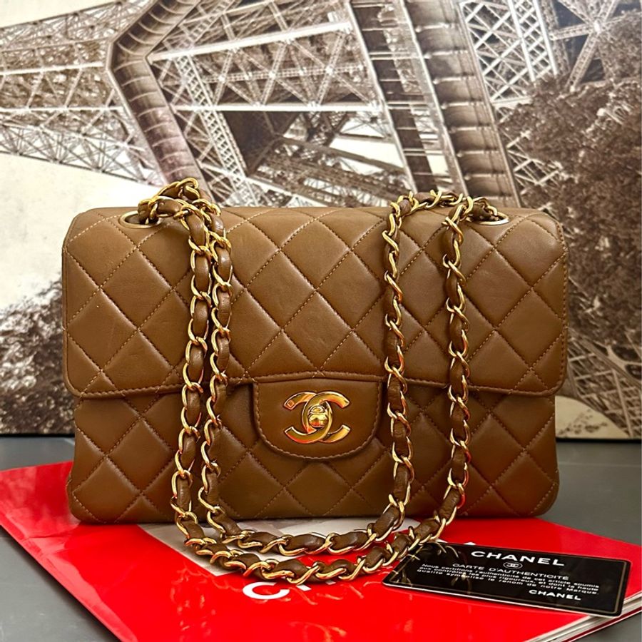 (MYMluxurybag) 💓Chanel💓22.5cm 稀有 雙面 羊皮袋 鏈條袋 肩背袋 古董袋-7
