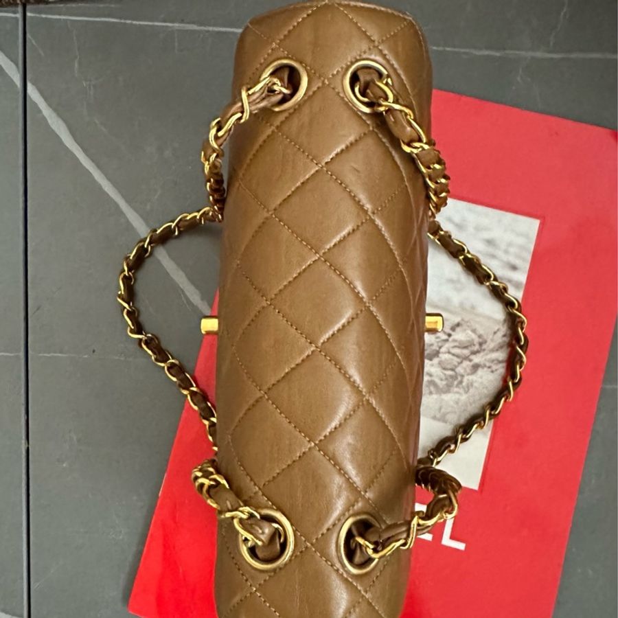 (MYMluxurybag) 💓Chanel💓22.5cm 稀有 雙面 羊皮袋 鏈條袋 肩背袋 古董袋-10