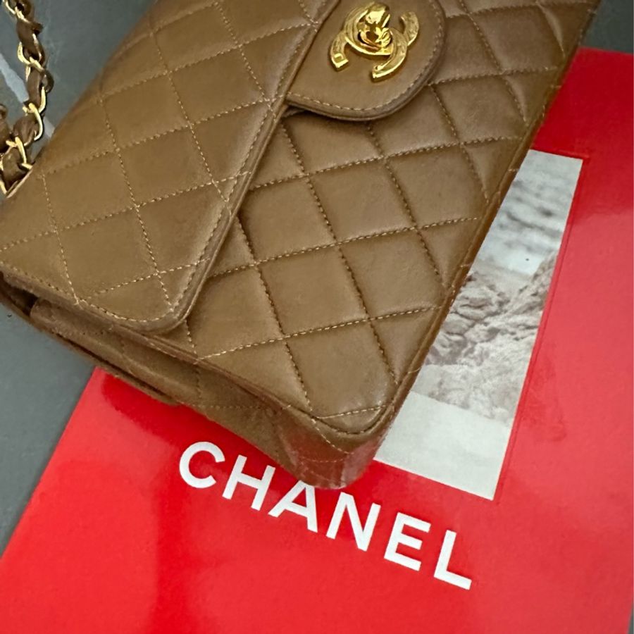 (MYMluxurybag) 💓Chanel💓22.5cm 稀有 雙面 羊皮袋 鏈條袋 肩背袋 古董袋-11
