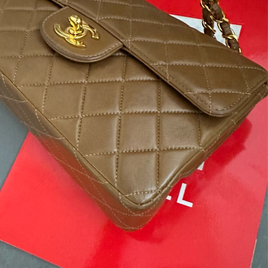(MYMluxurybag) 💓Chanel💓22.5cm 稀有 雙面 羊皮袋 鏈條袋 肩背袋 古董袋-12