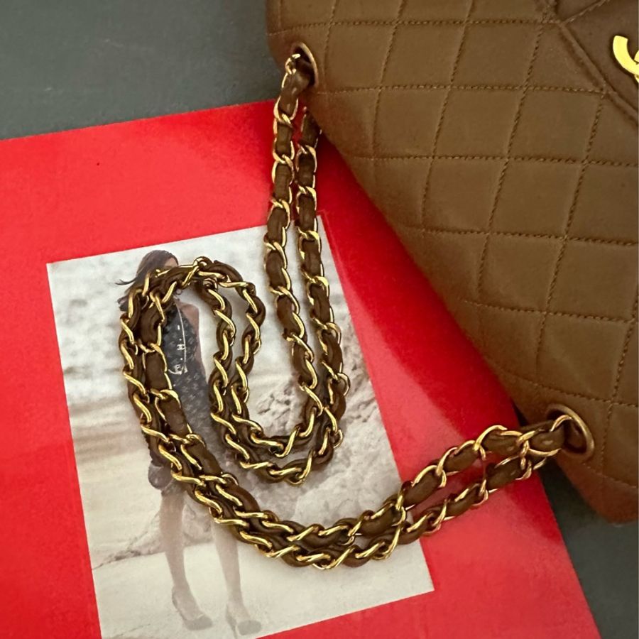 (MYMluxurybag) 💓Chanel💓22.5cm 稀有 雙面 羊皮袋 鏈條袋 肩背袋 古董袋-26