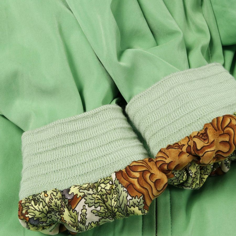 愛馬仕 (HERMES) 羽絨服,絲毛尼龍腈綸/聚酯/真絲混紡,綠色米色多色米色,二手,男女通用-13