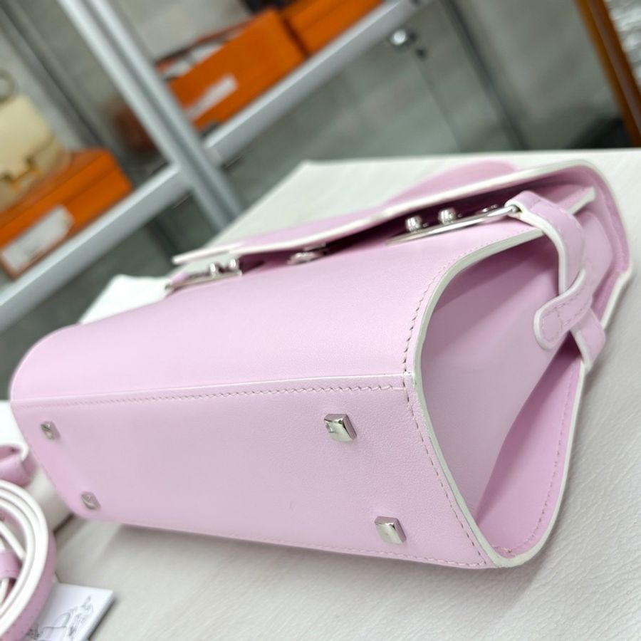 【近新閒置品】Delvaux 德爾沃 粉色tempete小號手提肩背斜挎包-3
