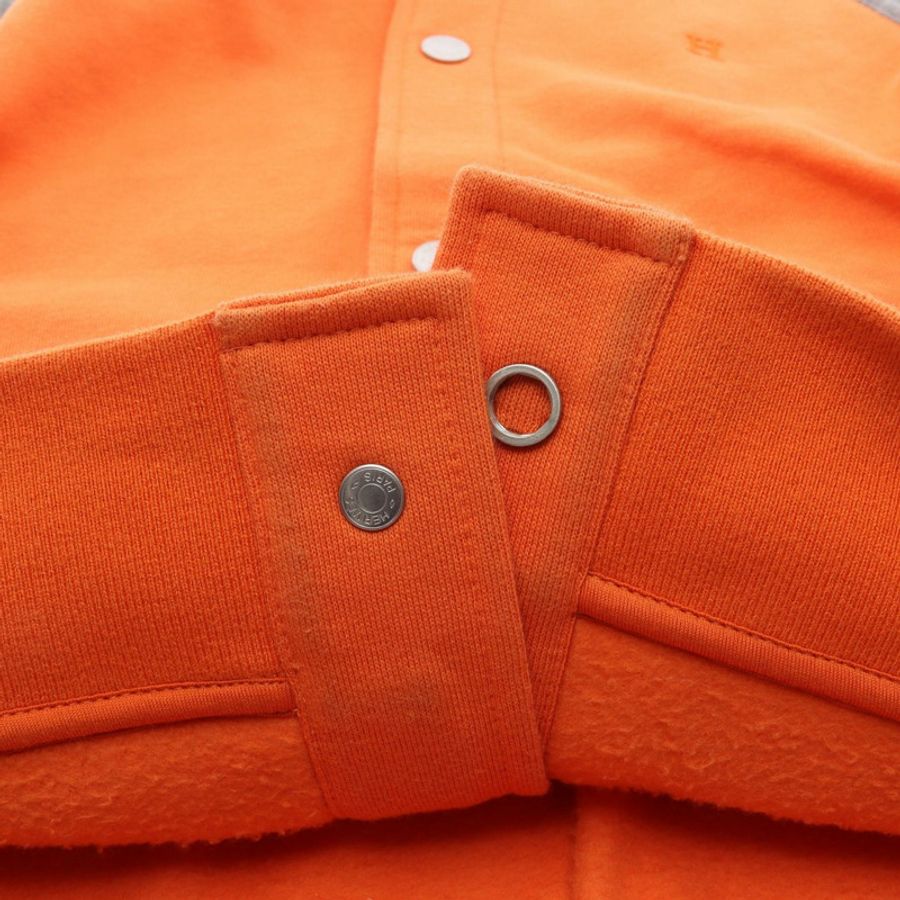 愛馬仕 (HERMES) Serie Button Teddy Blouson Jacket 棉質橙色灰色二手男士 XS 碼-5