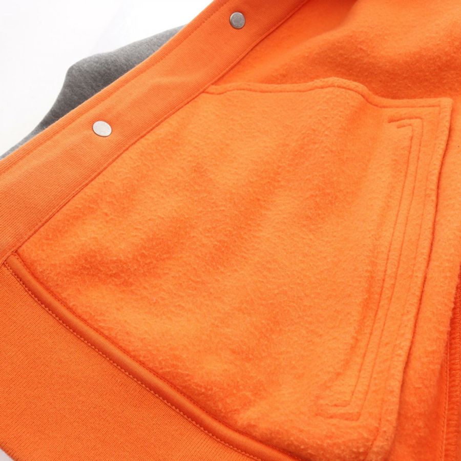 愛馬仕 (HERMES) Serie Button Teddy Blouson Jacket 棉質橙色灰色二手男士 XS 碼-10