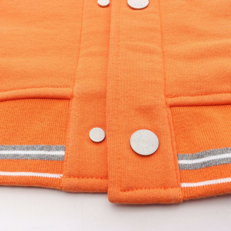 愛馬仕 (HERMES) Serie Button Teddy Blouson Jacket 棉質橙色灰色二手男士 XS 碼-11
