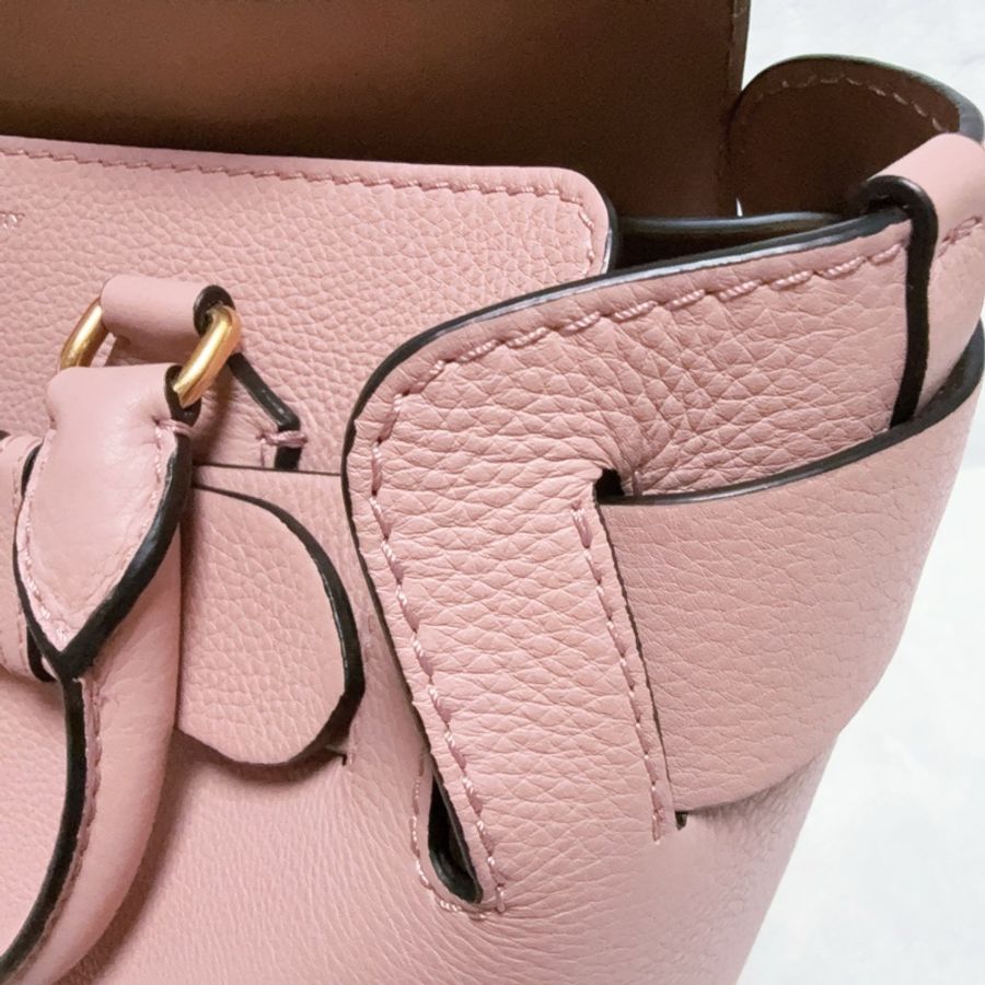 專櫃6萬9⭐️全網最低價兩用包⭐️BURBERRY全皮斜背兩用包 小牛皮手提肩背托特包(煙燻玫瑰粉)-13
