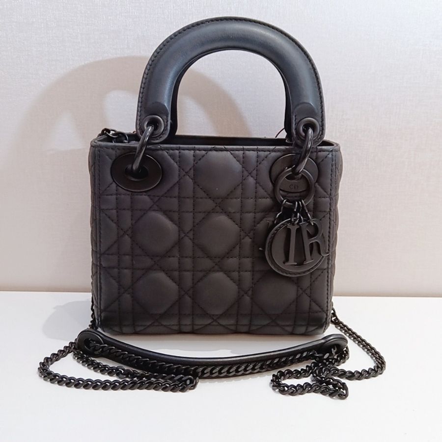 98新迪奧Dior 磨砂黑戴妃三格-5