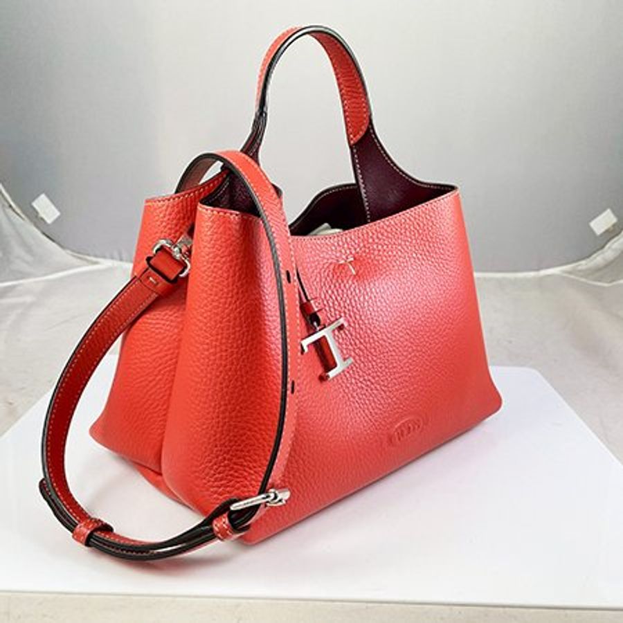 *奢華大道國際精品*【T0151】TOD'S 橘色牛皮 APA 手提/斜背包 XBWAPAEL000 0 直購-1