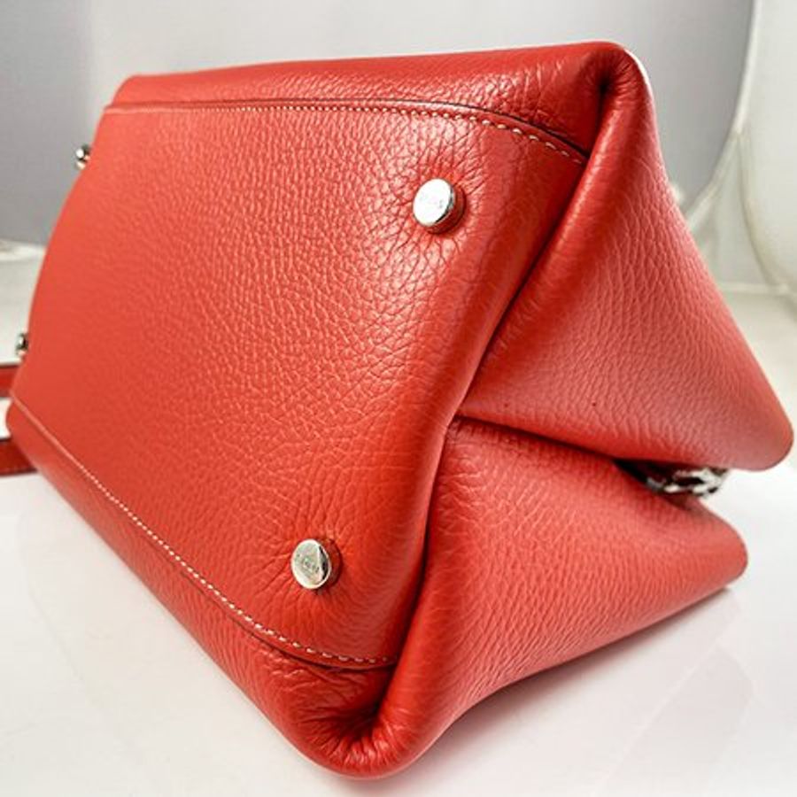 *奢華大道國際精品*【T0151】TOD'S 橘色牛皮 APA 手提/斜背包 XBWAPAEL000 0 直購-4
