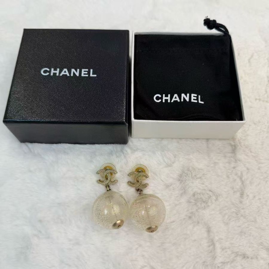 Chanel 金色波波球耳環-0