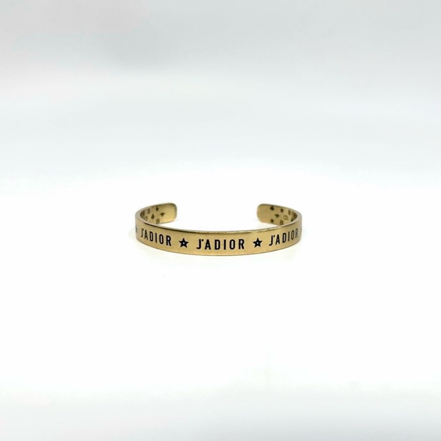 DIOR金色JADIOR字樣細版手環-3
