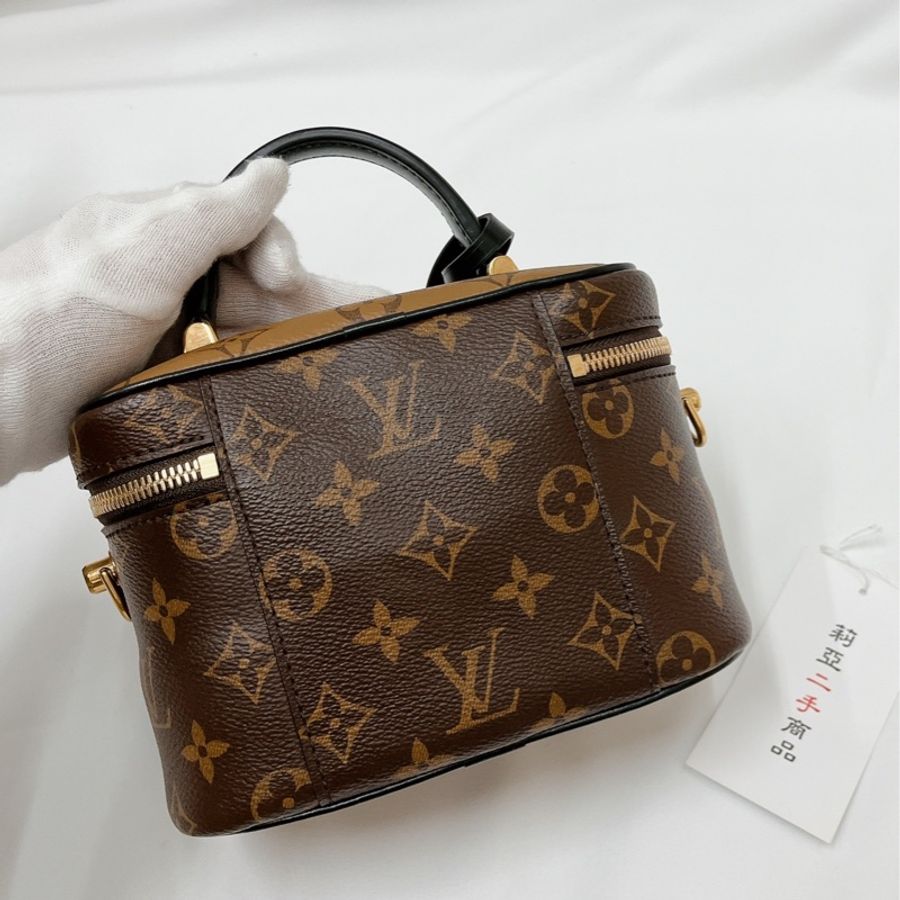 莉亞精品♡LV M45165 雙色手提化妝包 二手-3
