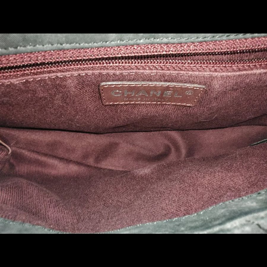 Chanel Vintage 做舊銀扣 斜挎包 13開-8