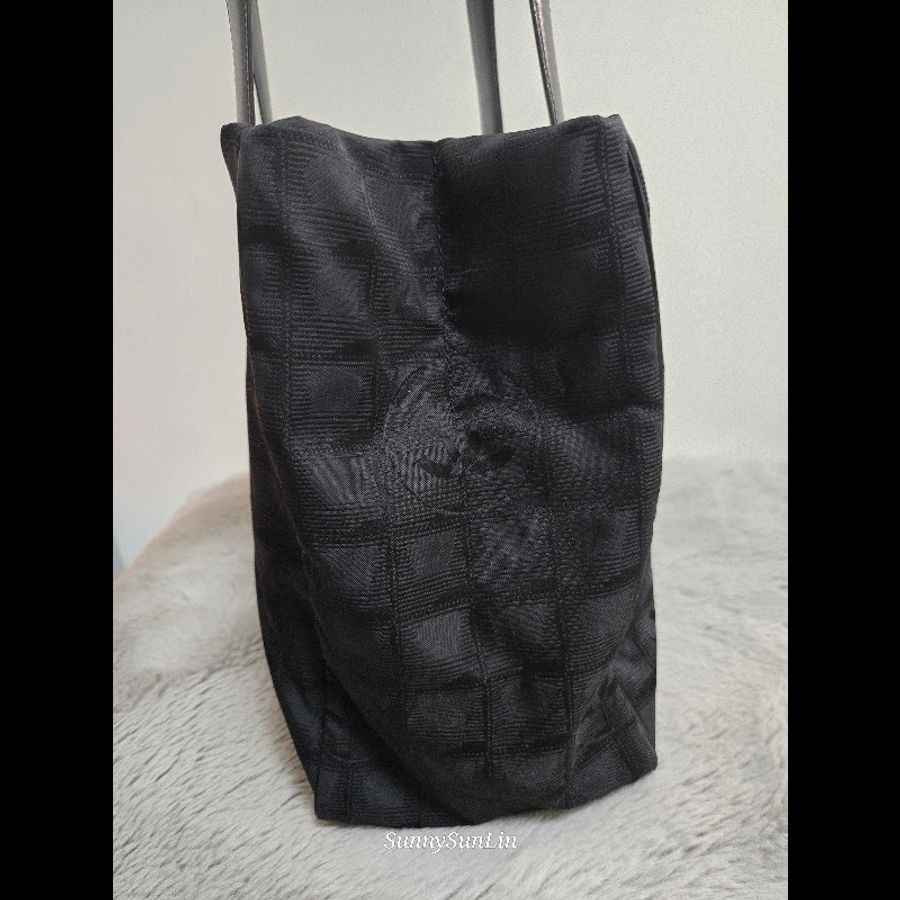 香奈兒 Chanel 黑色 尼龍布 購物包 肩背包 托特包 通勤適合-13