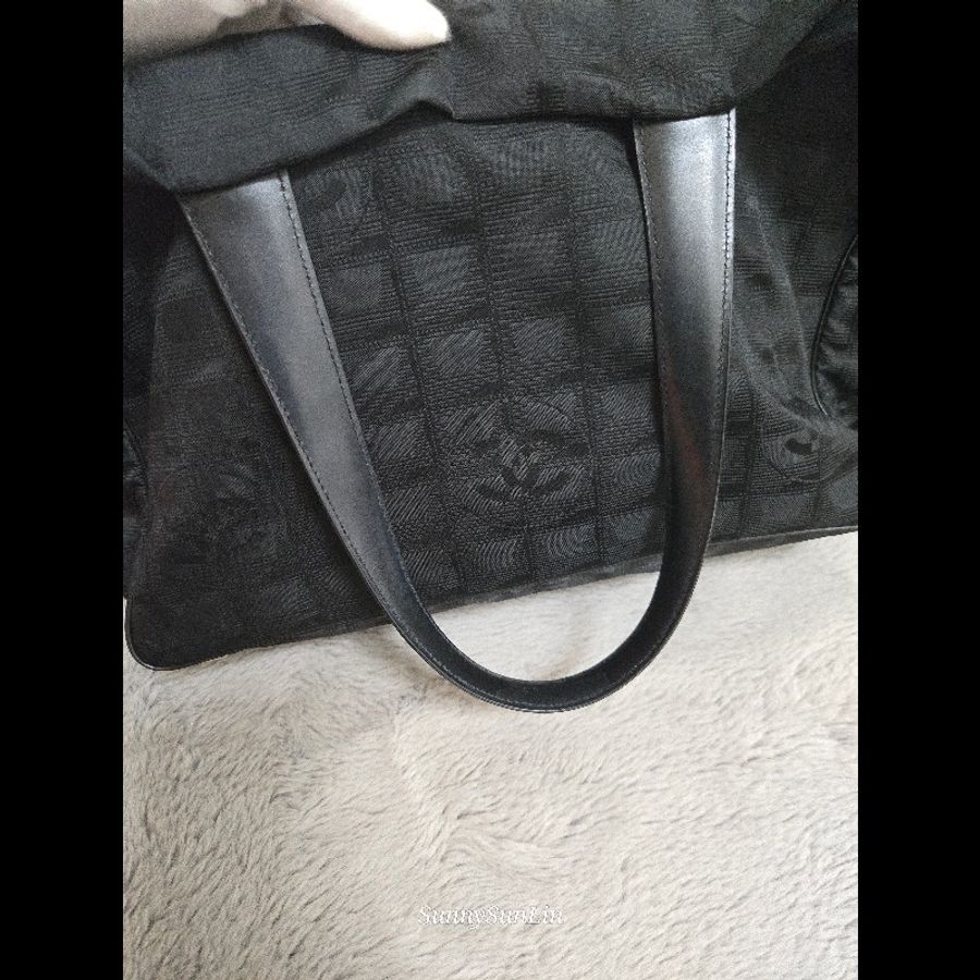 香奈兒 Chanel 黑色 尼龍布 購物包 肩背包 托特包 通勤適合-29