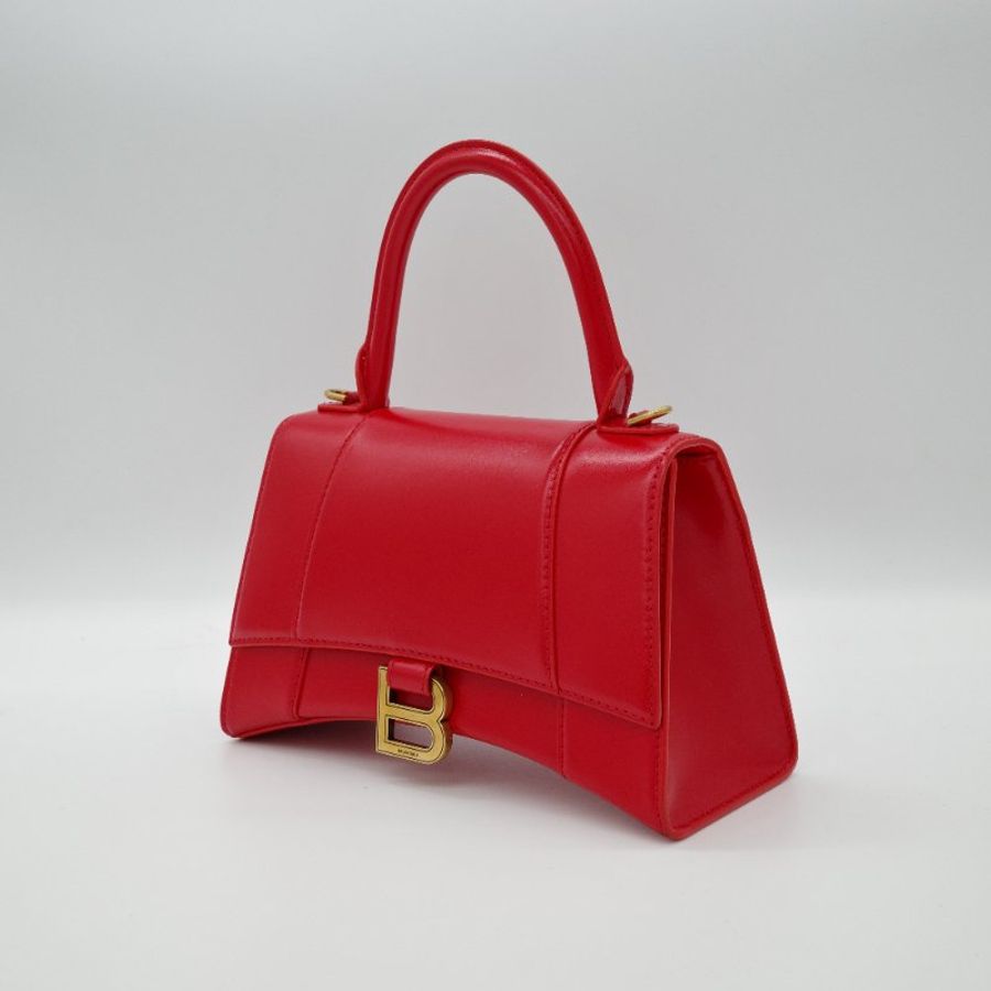 【聖誕紅🎁送禮自用】 Balenciaga 巴黎世家 Hourglass Bag 紅色 光滑牛皮 沙漏包 手提包 斜背包 兩用包-1