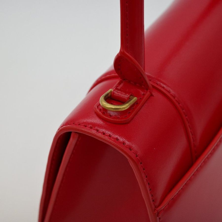 【聖誕紅🎁送禮自用】 Balenciaga 巴黎世家 Hourglass Bag 紅色 光滑牛皮 沙漏包 手提包 斜背包 兩用包-6