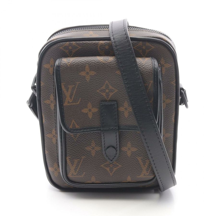 路易威登 Christopher 穿戴式皮夾肩包 M69404 Monogram Macassar-0