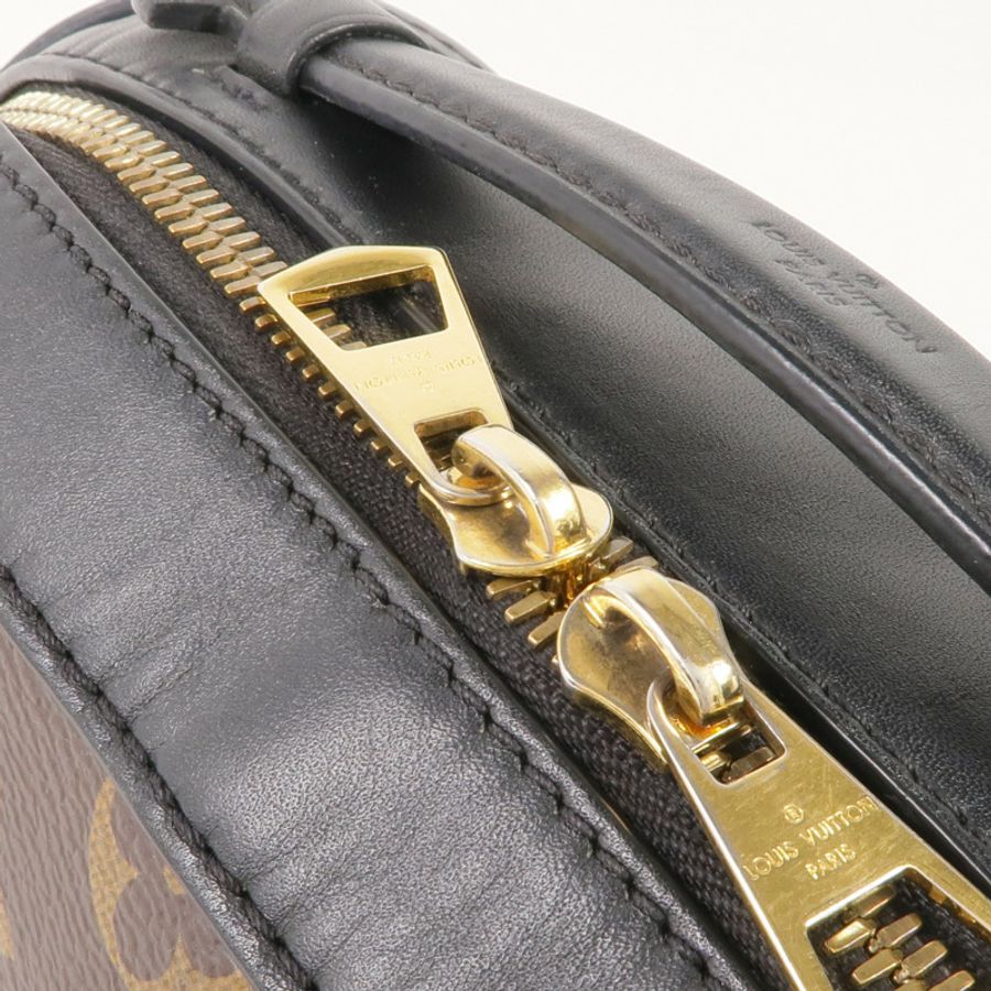 LOUIS VUITTON Monogram/牛皮皮革Saintonge金扣手挽袋棕色-9