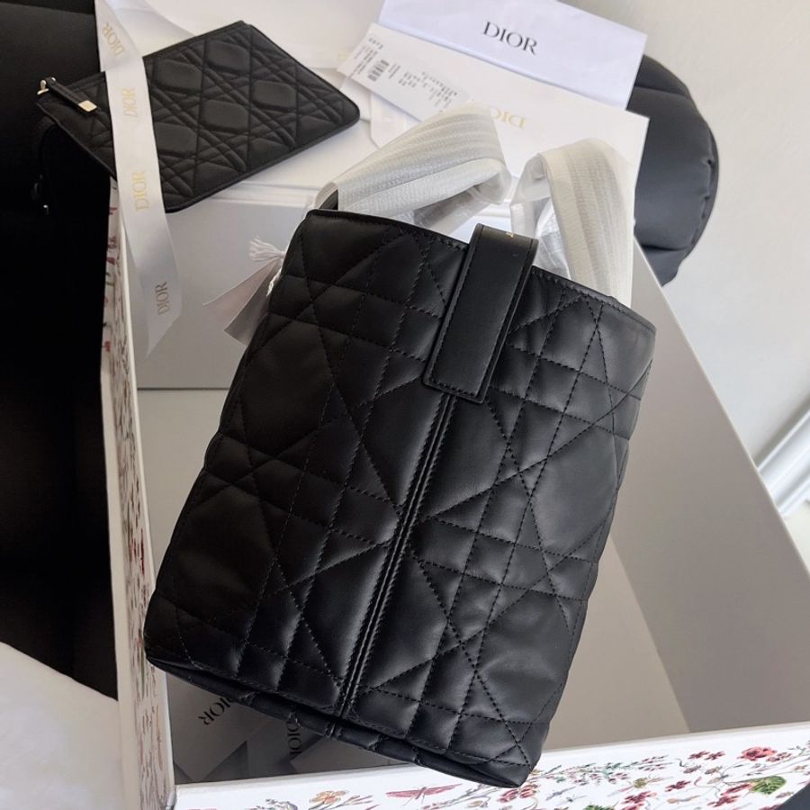 【全新品】迪奧 Dior Toujours 土著系列黑色金扣中號手提肩背托特包-11