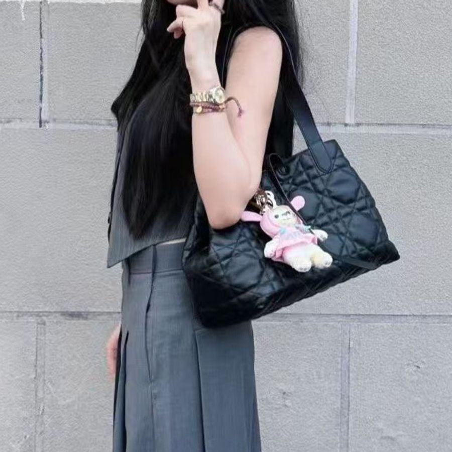 【全新品】迪奧 Dior Toujours 土著系列黑色金扣中號手提肩背托特包-21