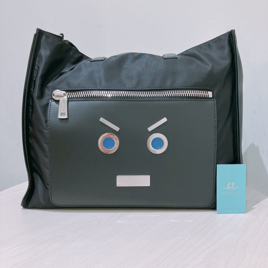 TK1887 FENDI 芳迪托特包FACE-PRINT TOTE BAG BLACK X PHW [UNUSED]-0