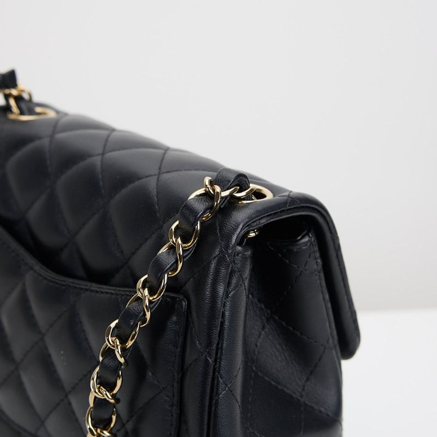 二手Chanel mini coco 17方胖/黑淡金扣-9
