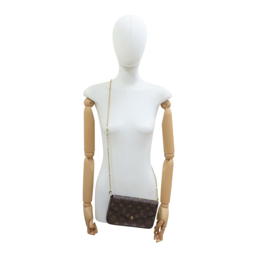 原棕色花帆布 Pochette Felicie 肩背 M61276【LOUIS VUITTON LV 路易威登】 M81896-15